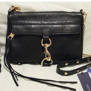Rebecca Minkoff Mini MAC Bag 'Black' w/Gold Hardware Crossbody Clutch NWT